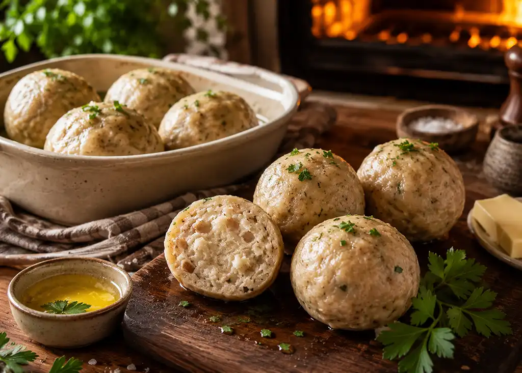 Bayerischer Semmelknödel als Ofenbeilage