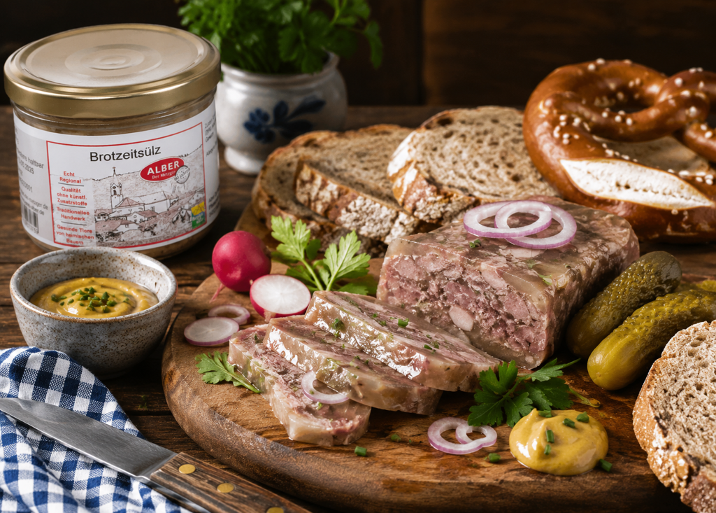 Bayerische Brettljause mit Brotzeitsülz im Glas