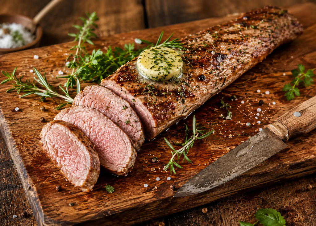 Kalbsfilet vom Grill mit Kräuterbutter