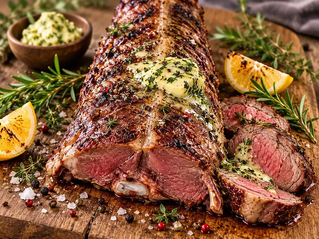 Rehrücken mit Knochen vom Grill