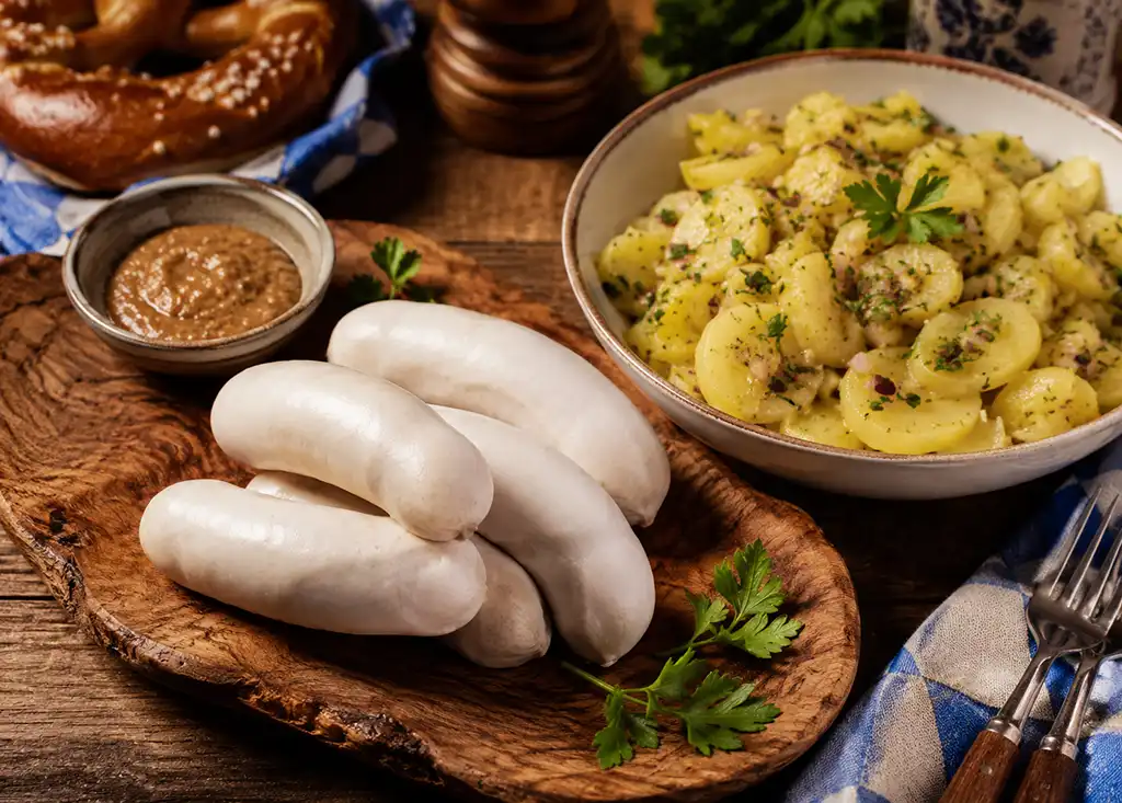 Weißwurst Münchner Art Das Original mit Kartoffelsalat