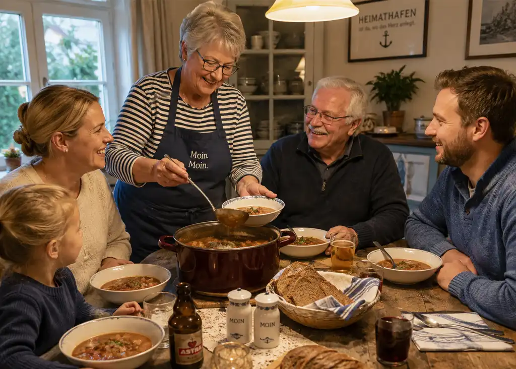 Norddeutsche Gulaschsuppe mit Senf