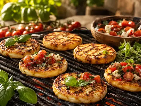 Albers Käse Grilltaler Pizza vom Grill mit Tomaten-Kräuter-Salsa