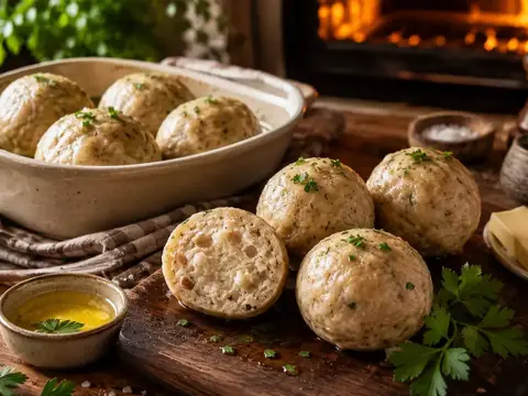 Bayerischer Semmelknödel als Ofenbeilage