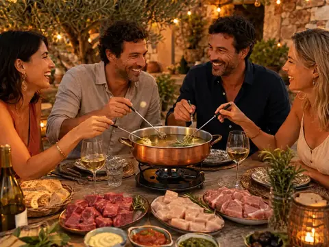 Fondue Fleisch mediterran