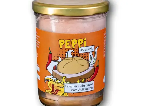 Peppi VEGGI JALAPENO - Vegetarischer Leberkäse im Glas mit Kartoffelsalat