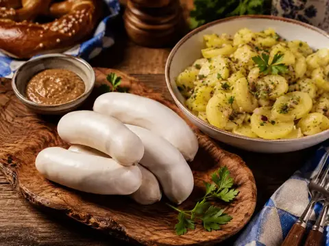 Weißwurst Münchner Art Das Original mit Kartoffelsalat